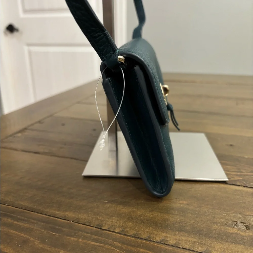 Kate Spade Marti Pebbled Leather Convertible Wallet Crossbody Peacock Sapphir